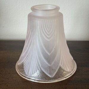 Vintage Pink Frosted Glass Art Deco Lamp Shade 5"
